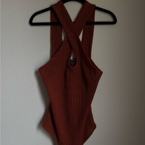 Lulu's Terracotta Ribbed Knit Tank